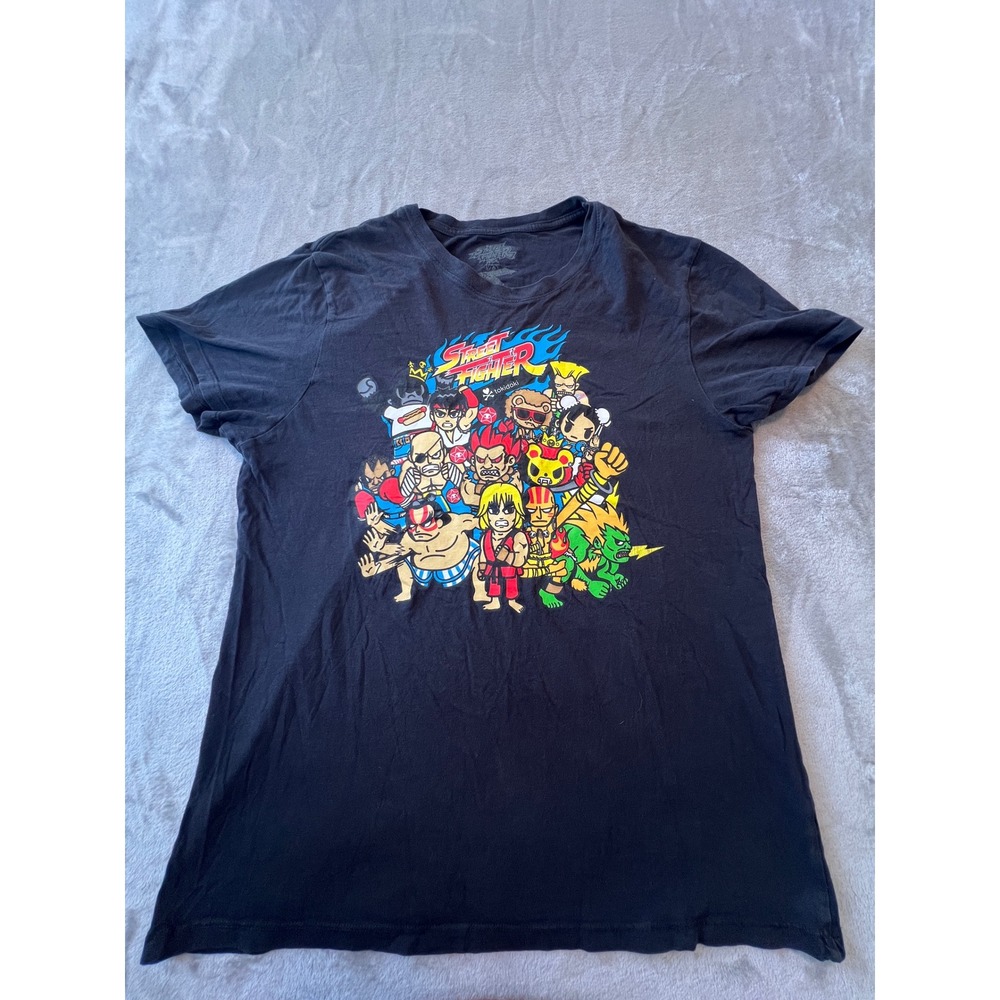 Tokidoki Street Fighter T-Shirt Mens Large Black Capcom Graphic Tee